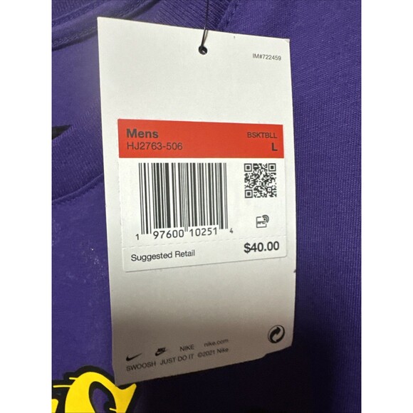Nike Lakers Anthony Davis #3 Lake Show Men’s Size Large T-Shirt NBA Purple - Picture 4 of 5